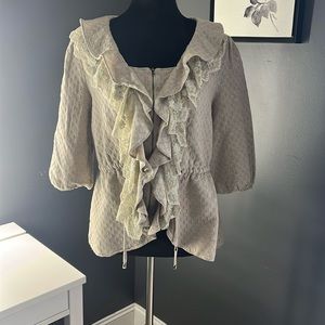 Zip-up 3/4 sleeve cardigan by Stella